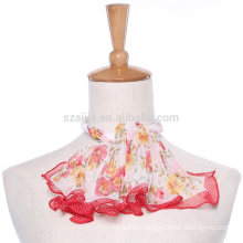 Fashion floral print polyester square silk chiffon neckwear scarf